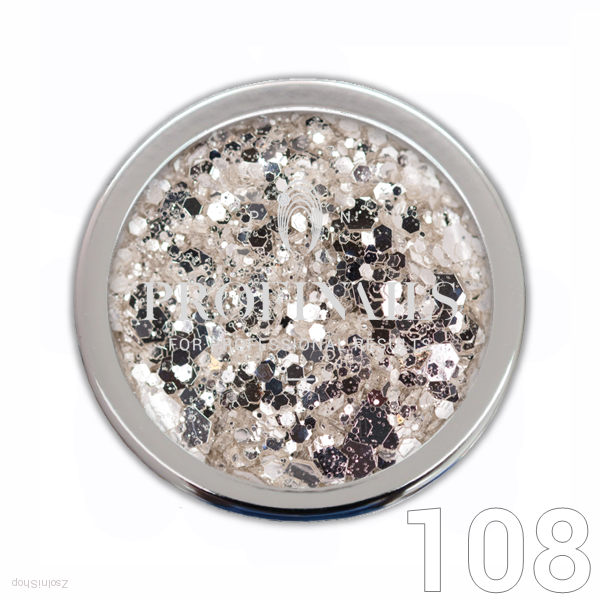 Pure Silver glitter 3g No.108 (ezüst árnyalat)